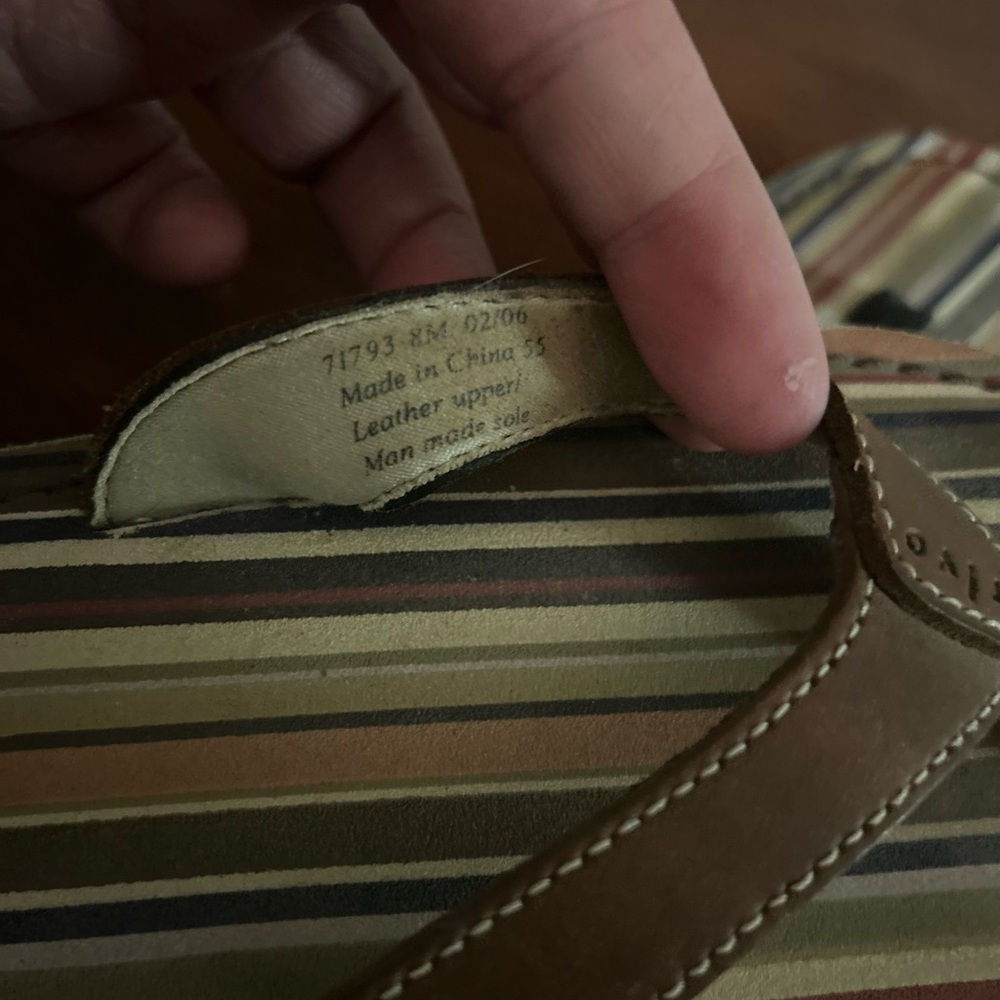 Privo Striped Leather Flip Flops - Picture 5 of 5